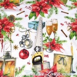 Fabric Cotton Christmas and Champagne | Wolf Fabrics