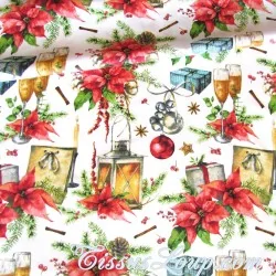 Fabric Cotton Christmas and Champagne | Wolf Fabrics