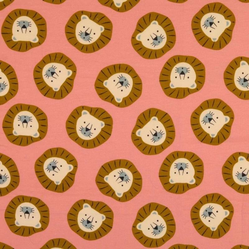 Fabric French Terry Lion Heads | Wolf Fabrics