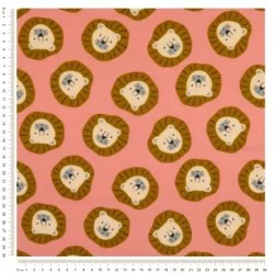 Fabric French Terry Lion Heads | Wolf Fabrics