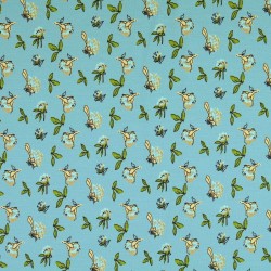 Fabric Jersey Field Flowers Green Background | Wolf Fabric