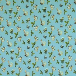 Fabric Jersey Field Flowers Green Background | Wolf Fabric