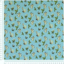 Fabric Jersey Field Flowers Green Background | Wolf Fabric