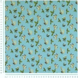 Fabric Jersey Field Flowers Green Background | Wolf Fabric