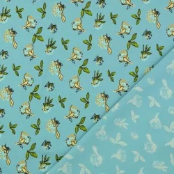 Fabric Jersey Field Flowers Green Background | Wolf Fabric