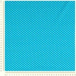 Fabric Jersey White Dots 3mm Turquoise Blue Background | Wolf Fabric