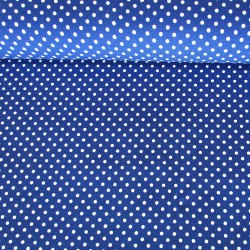 Fabric Jersey White Dots 3mm Royal Blue Background | Wolf Fabric