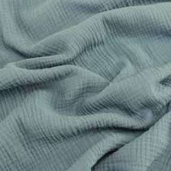 Fabric Double Gauze Cotton Blue Grey | Wolf Fabrics