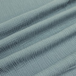 Fabric Double Gauze Cotton Blue Grey | Wolf Fabrics