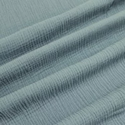 Fabric Double Gauze Cotton Blue Grey | Wolf Fabrics