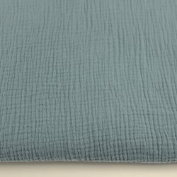 Fabric Double Gauze Cotton Blue Grey | Wolf Fabrics