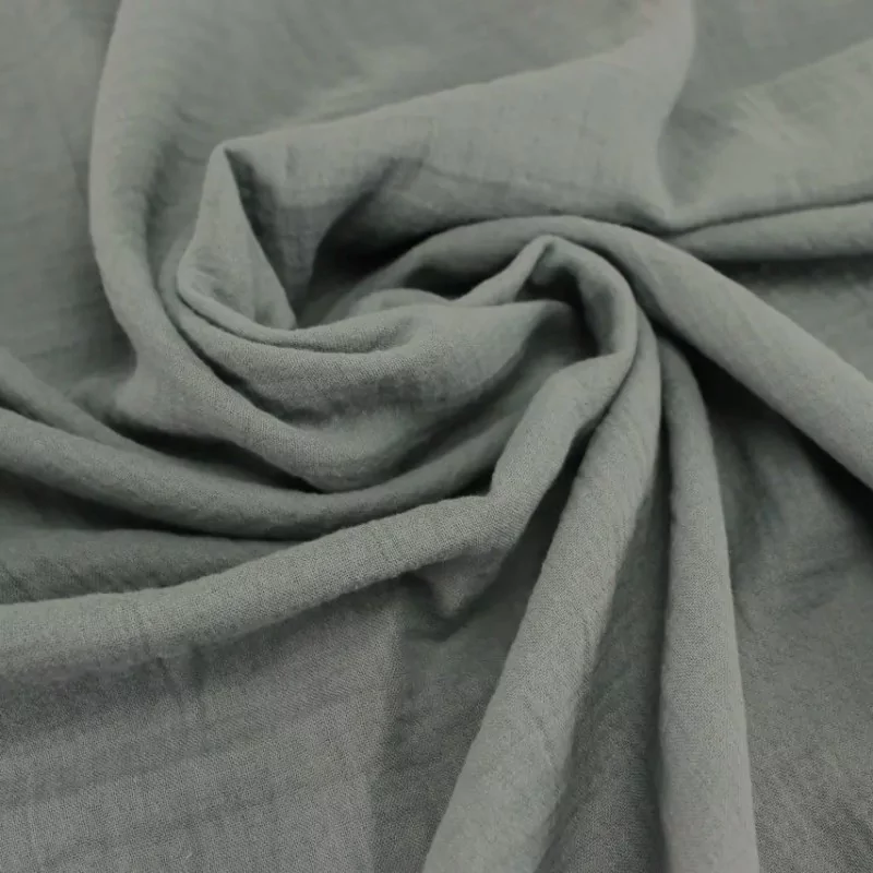 Fabric Double Gauze Cotton Grey | Wolf Fabrics