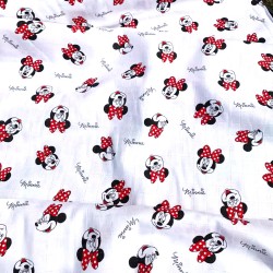 Fabric Double Gauze Cotton Minnie Mouse | Wolf Fabrics