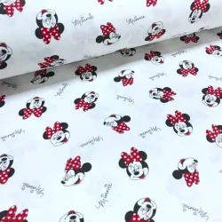 Fabric Double Gauze Cotton Minnie Mouse | Wolf Fabrics