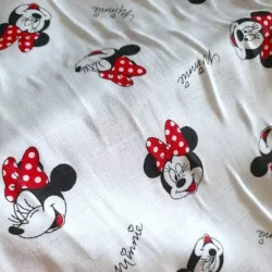 Fabric Double Gauze Cotton Minnie Mouse | Wolf Fabrics