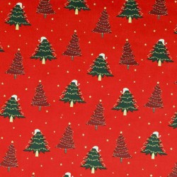 Fabric Cotton Christmas Tree in Red and Green |  Wolf Fabrics