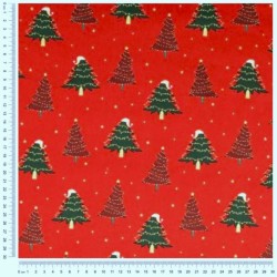 Fabric Cotton Christmas Tree in Red and Green |  Wolf Fabrics