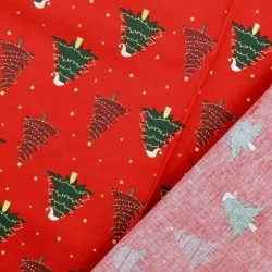 Fabric Cotton Christmas Tree in Red and Green |  Wolf Fabrics