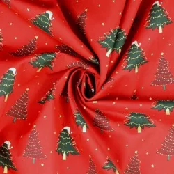 Fabric Cotton Christmas Tree in Red and Green |  Wolf Fabrics