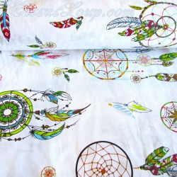 Fabric Cotton Green and Yellow Dreamcatcher | Wolf Fabrics