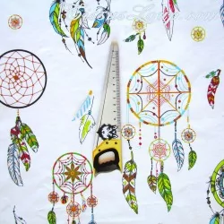 Fabric Cotton Green and Yellow Dreamcatcher | Wolf Fabrics