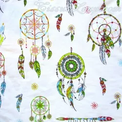 Fabric Cotton Green and Yellow Dreamcatcher | Wolf Fabrics