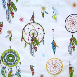 Fabric Cotton Green and Yellow Dreamcatcher | Wolf Fabrics