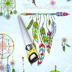 Fabric Cotton Green and Yellow Dreamcatcher | Wolf Fabrics