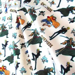 Fabric Cotton One Piece Anime White Background | Wolf Fabrics