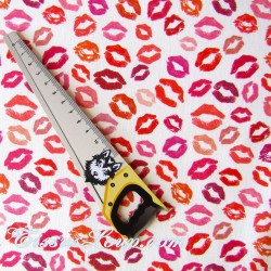 Coated Fabric Red Lips Kisses | Wolf Fabrics