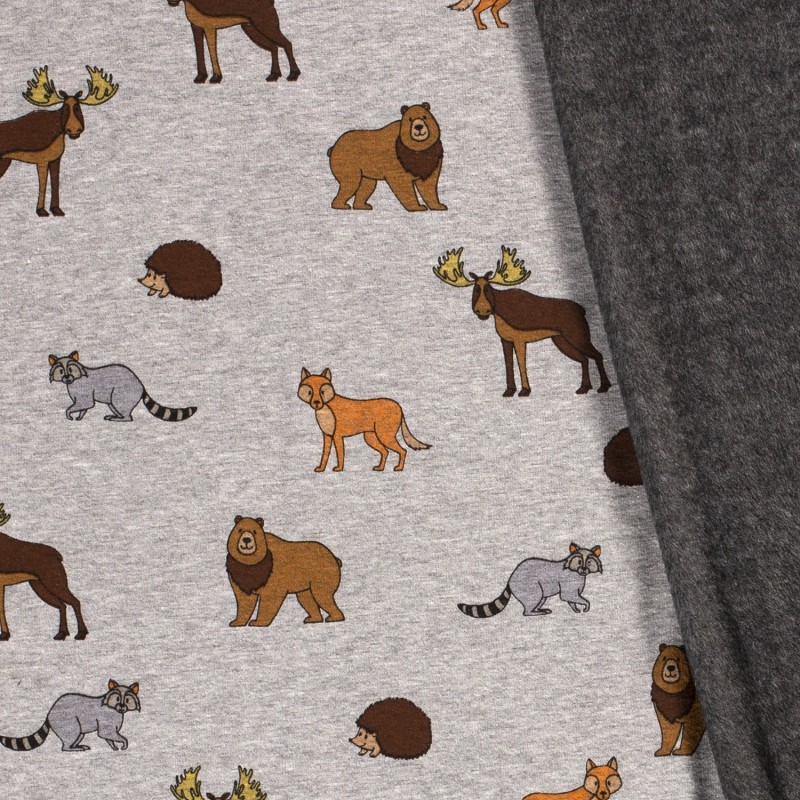 Sweat Fabric Alpine Fleece Forest Animals | Wolf Fabrics