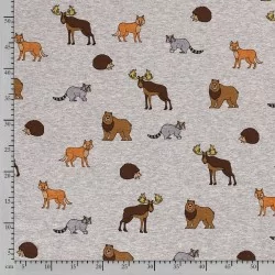 Sweat Fabric Alpine Fleece Forest Animals | Wolf Fabrics