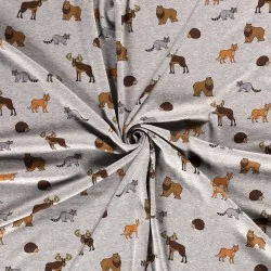 Sweat Fabric Alpine Fleece Forest Animals | Wolf Fabrics