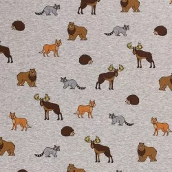 Sweat Fabric Alpine Fleece Forest Animals | Wolf Fabrics