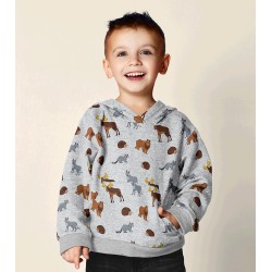 Sweat Fabric Alpine Fleece Forest Animals | Wolf Fabrics