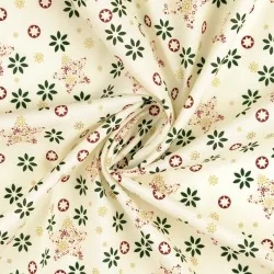 Christmas Fabric Fantasy of Golden Stars Ecru Background | Wolf Fabrics