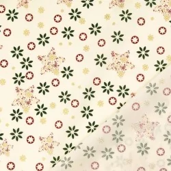 Christmas Fabric Fantasy of Golden Stars Ecru Background | Wolf Fabrics