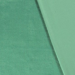 Water Green Corduroy Fabric wide ribs 4.5 mm | Wolf Fabrics