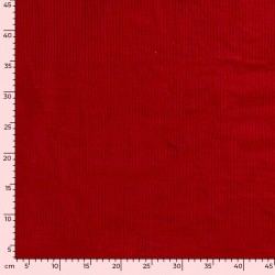 Red Stretch Corduroy Fabric wide ribs 4.5 mm | Wolf Fabrics