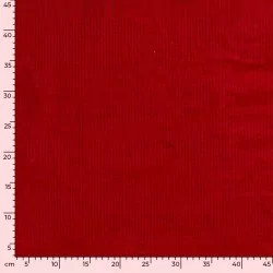 Red Stretch Corduroy Fabric wide ribs 4.5 mm | Wolf Fabrics