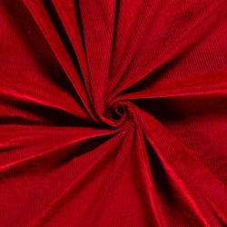 Red Stretch Corduroy Fabric wide ribs 4.5 mm | Wolf Fabrics