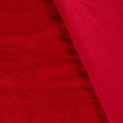 Red Stretch Corduroy Fabric wide ribs 4.5 mm | Wolf Fabrics