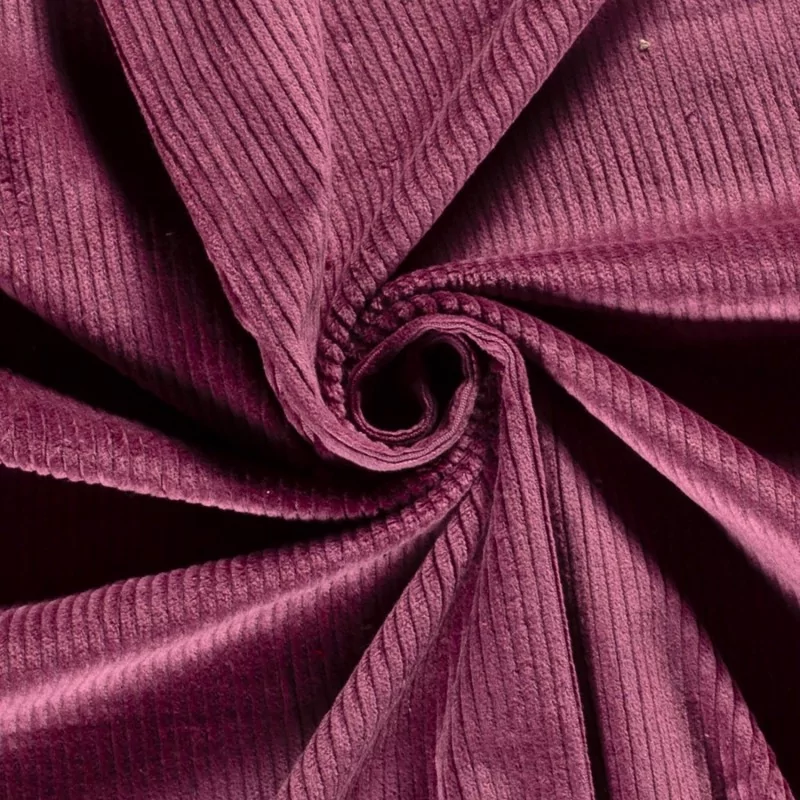 Mauve  Stretch Corduroy Fabric wide ribs 4.5 mm | Wolf Fabrics