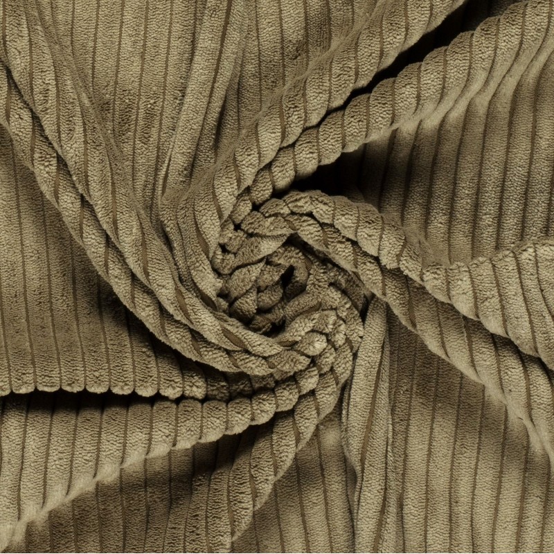 Dark Sand Corduroy Fabric with very wide ribs 11 mm | Wolf Fabrics