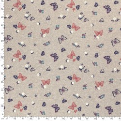 Sweat Fabric Alpine Fleece Butterflies and Flowers | Wolf Fabrics