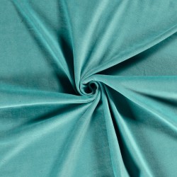 Turquoise Cotton Velvet Jersey Fabric | Wolf Fabrics