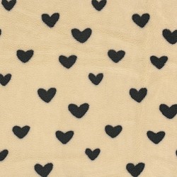 Sherpa Fur Fabric Hearts Beige Background |Wolf Fabrics