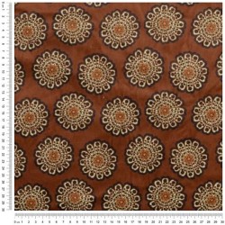 Suede fabric brown mandala flowers double-sided hazelnut fur | Wolf Fabrics