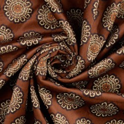 Suede fabric brown mandala flowers double-sided hazelnut fur | Wolf Fabrics