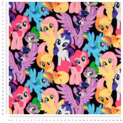 Fabric Jersey Cotton My Little Pony Black Background | Wolf Fabrics